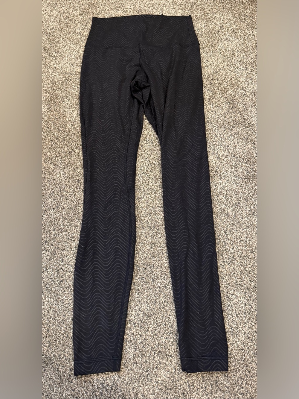 lululemon Black Textured High-Rise Leggings full length